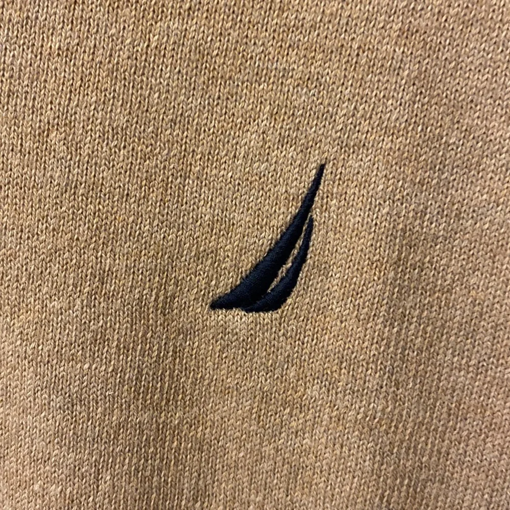 NAUTICA NAVTECH men’s Ribbed V-neck long sleeve tan sweater cotton blend XXL 🌞 - Picture 5 of 12